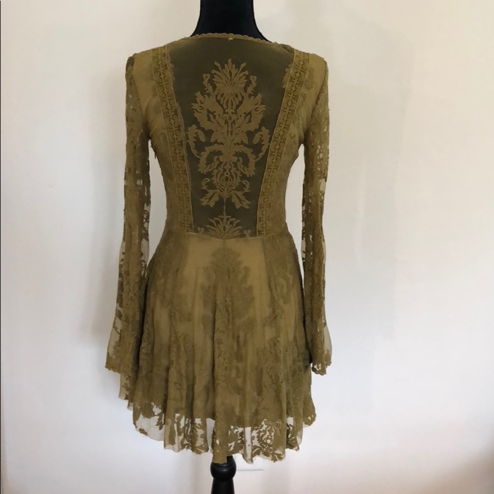Free people Olive green mini dress,